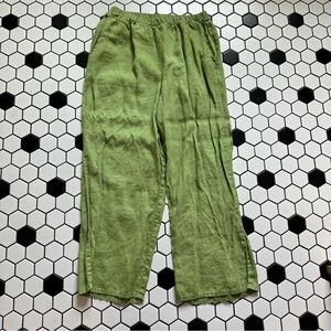Green flax pants